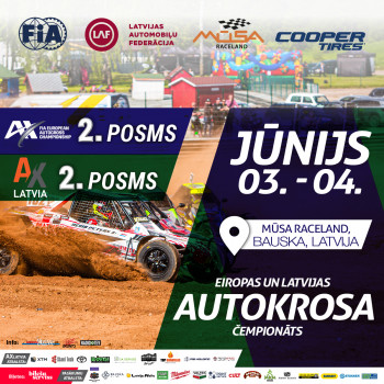Latvijas autokrosa čempionāta un kausa 2. posms Musa Raceland trasē 3.-4. jūnijā