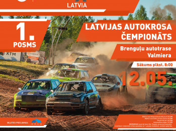 Latvijas autokrosa čempionāta un kausa atklāšana 12. maijā Brenguļos