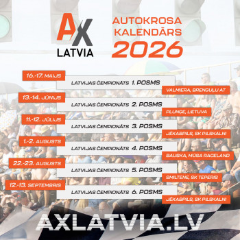 Autokrosa čempionāta 2026. gada sezona – oficiālais kalendārs